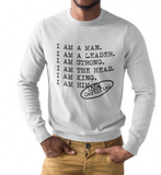 I AM A MAN - Men's White Longsleeve - I AM HER Apparel