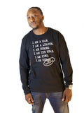 I AM A MAN Men's Longsleeve - Blk / Nvy - I AM HER Apparel