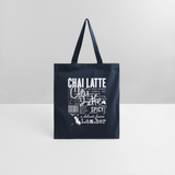 Chai Latte – Latte au Chai - Canvas Tote Bag - navy