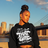 That Girl — White Graffiti Cropped Hoodie | Around the Way Girl Collection