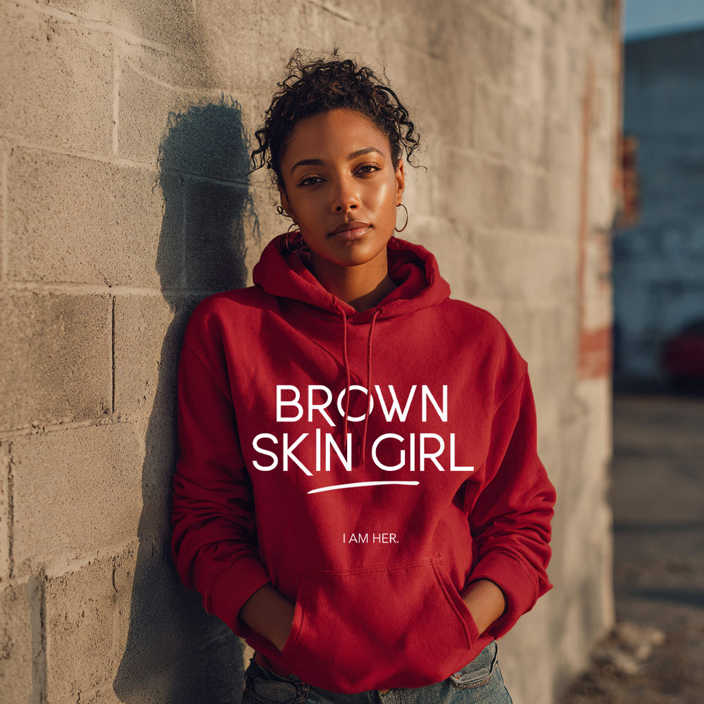 Brown Skin Girl Hooded Sweatshirt - W