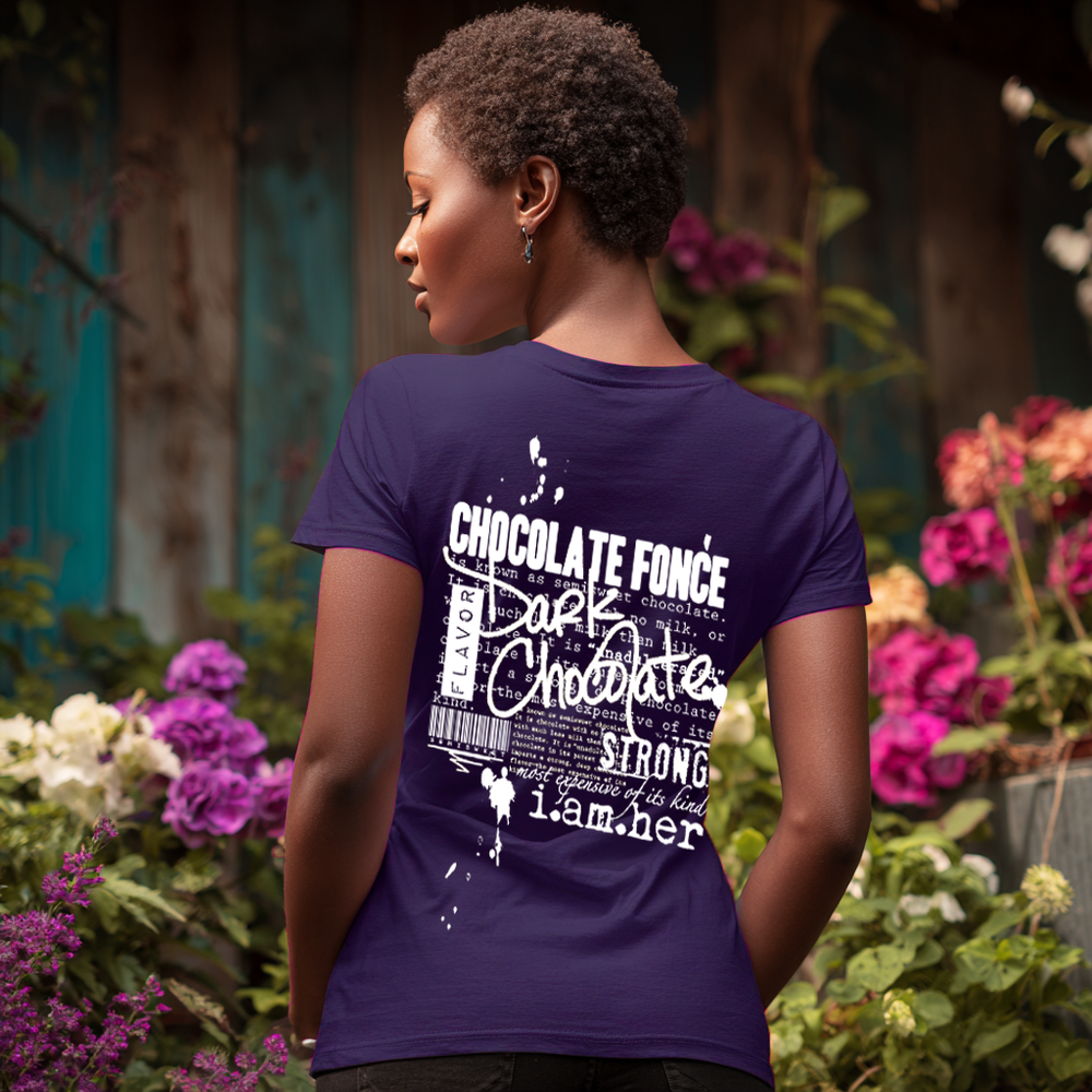 Dark Chocolate Women's Tee – Chocolat Fonce | Deep. Bold. Beautiful - White