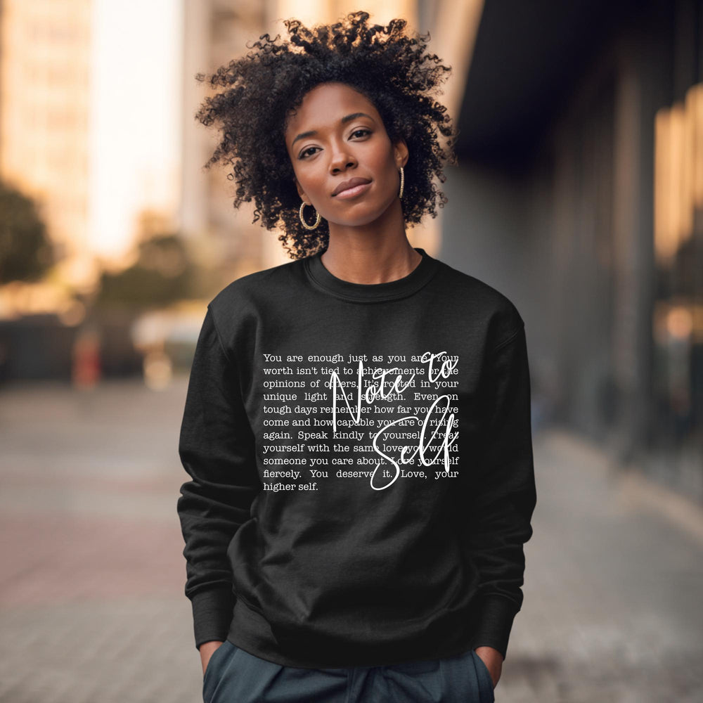 Note To Self Women's Crewneck – Sacred Reminders. Everyday Wear. White