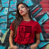 I AM HER Shield Tee: Empowering Women's Graphic T-Shirt