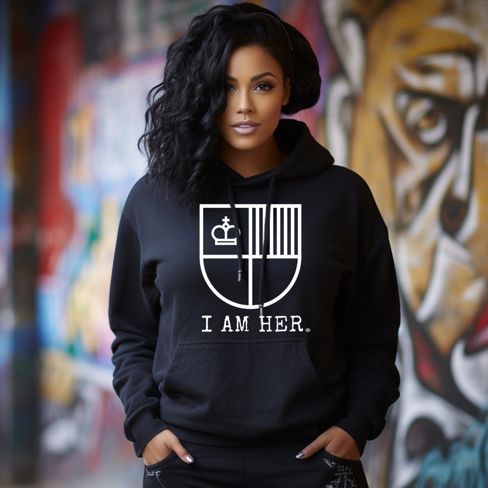I AM HER Shield Women's Hooded Sweatshirt