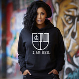 I AM HER Shield Women's Hooded Sweatshirt