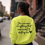 PowHerFul x She Overcame - Women's Crewneck Sweatshirt - Black