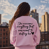 PowHerFul x She Overcame - Women's Crewneck Sweatshirt - Black