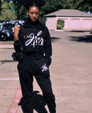 I AM HER Signature Cropped Hoodie + Jogger Set | Black