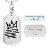 I AM HIM — Crown | Dog Tag Keychain | King Collection