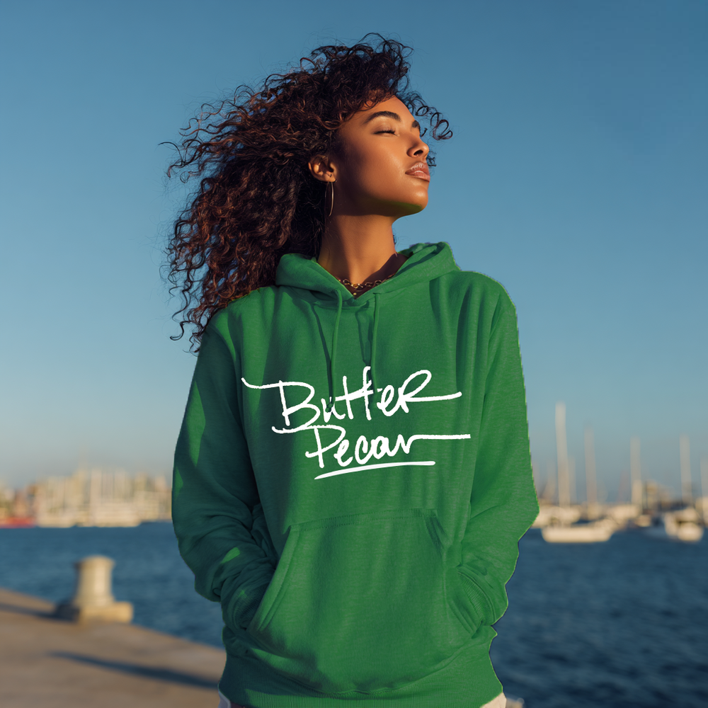 Butter Pecan – Women's Hoodie | Caramel Brown Melanin Affirmation - White