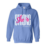 She is Strong - Women's Hooded Sweater - White