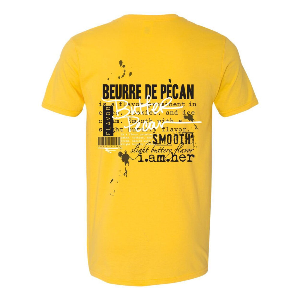 Butter Pecan – Women's Tee | Soft Golden Power | White on Black