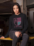 I AM HER Shield Women's Cropped Fleece Hoodie - Pink
