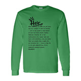 I AM HIM — Heir Definition | Black Ink | Long Sleeve Tee | Legacy Collection