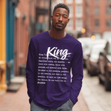 I AM HIM — King Definition | White Ink | Long Sleeve Tee | Definitions of HIM Collection