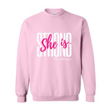 She is Strong - Women's Crewneck Sweatshirt - White