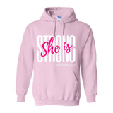 She is Strong - Women's Hooded Sweater - White