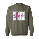 She is Strong - Women's Crewneck Sweatshirt - White