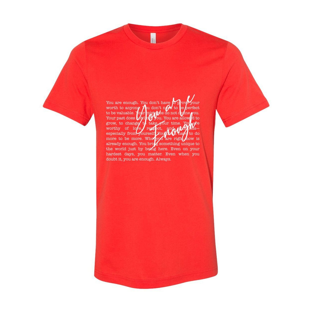 You Are Enough – Inspirational Tee for Women | Faith + Empowerment Shirt - White