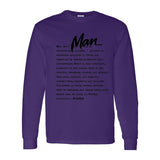 I AM HIM — Man Definition | Black Ink | Long Sleeve Tee | Definitions of HIM Collection