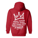 I AM HIM — King Anointed | White Ink | Pullover Hoodie | King Collection