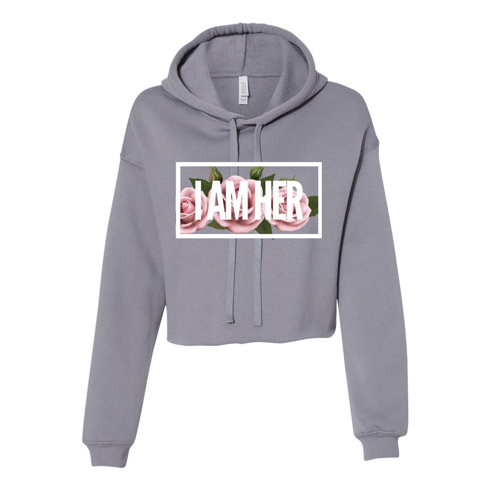 I AM HER en Rose - Women's Cropped Fleece Hoodie