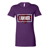 I AM HER en Rose Tee – Soft in Hue, Fierce in Spirit | Empowering Women’s Graphic T-Shirt