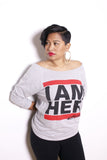 I AM HER Women's Wideneck Top - Gray - I AM HER Apparel