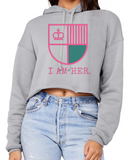 I AM HER Shield Cropped Fleece Hoodie - Pink - I AM HER Apparel