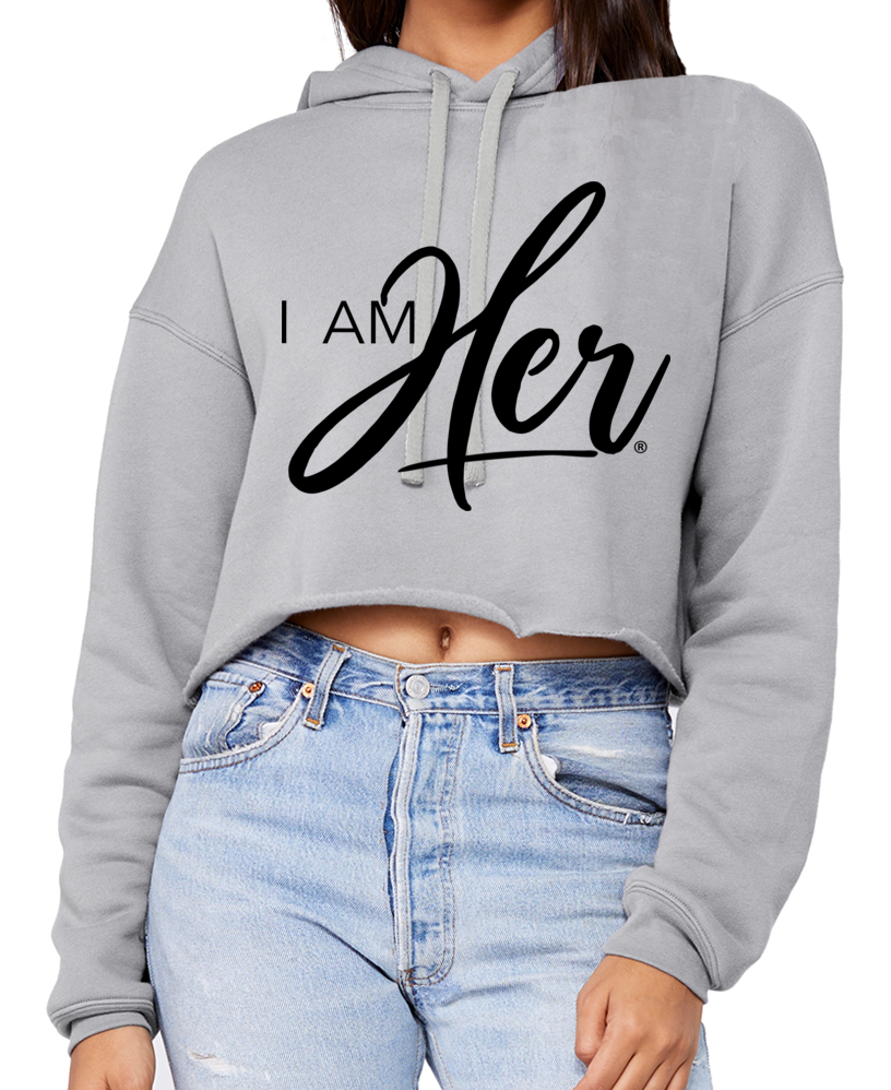 I AM HER Signature Cropped Fleece Hoodie - Gray - I AM HER Apparel