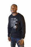 I AM A MAN Men's Longsleeve - Blk / Nvy - I AM HER Apparel