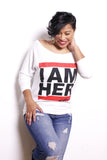 I AM HER Women's Wideneck Top - White - I AM HER Apparel