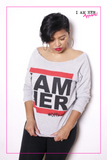I AM HER Women's Wideneck Top - Gray - I AM HER Apparel