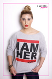 I AM HER Women's Wideneck Top - Gray - I AM HER Apparel