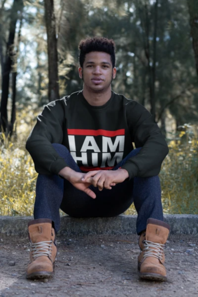 I AM HIM X I AM KING Casual Mens Crewneck Sweatshirt - Black - I AM HER Apparel