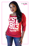Delta Sigma Theta Inspired - EST. 1913 Women's Wideneck Top - I AM HER Apparel
