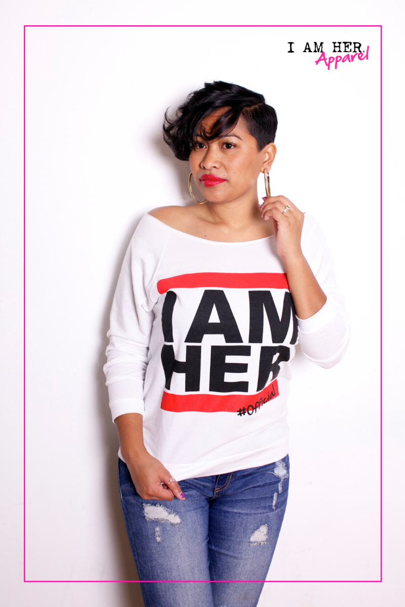 I AM HER Women's Wideneck Top - White - I AM HER Apparel