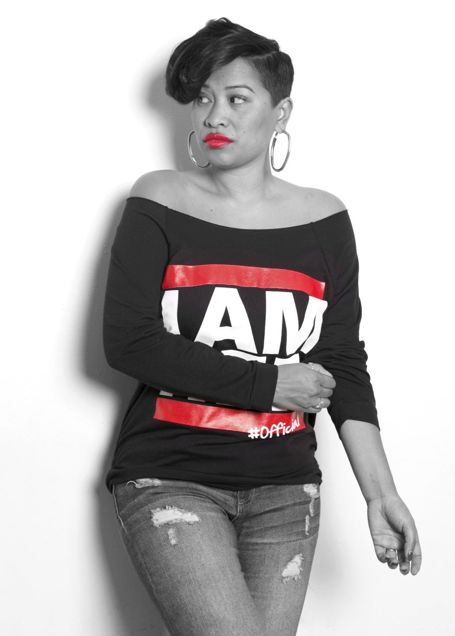 I AM HER Women's Wideneck Top - Black - I AM HER Apparel