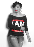 I AM HER Women's Wideneck Top - Black - I AM HER Apparel