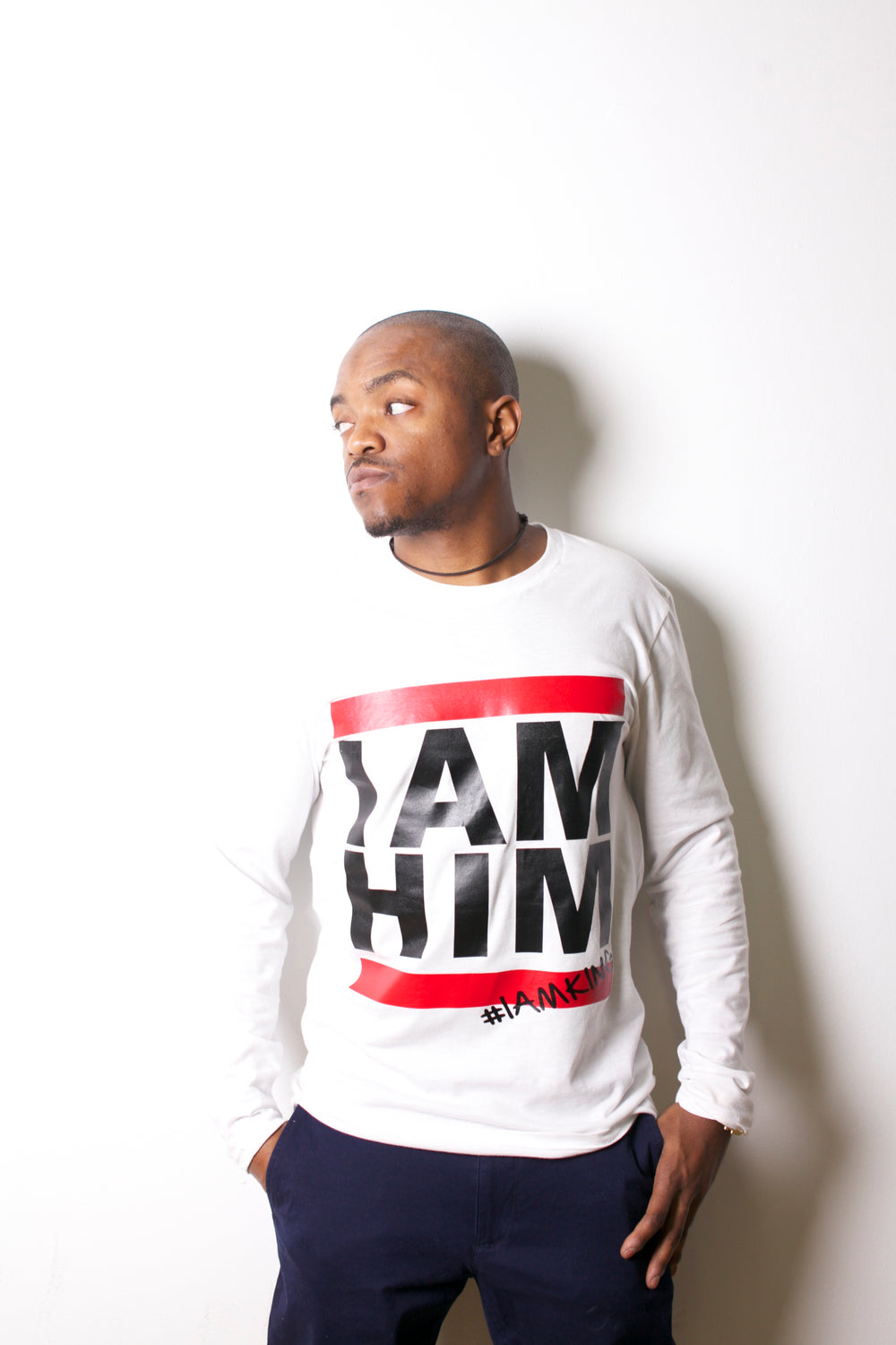 I AM HIM X I AM KING – Casual Men’s Longsleeve Shirt - White - I AM HER Apparel