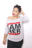 I AM HER Women's Wideneck Top - Gray - I AM HER Apparel