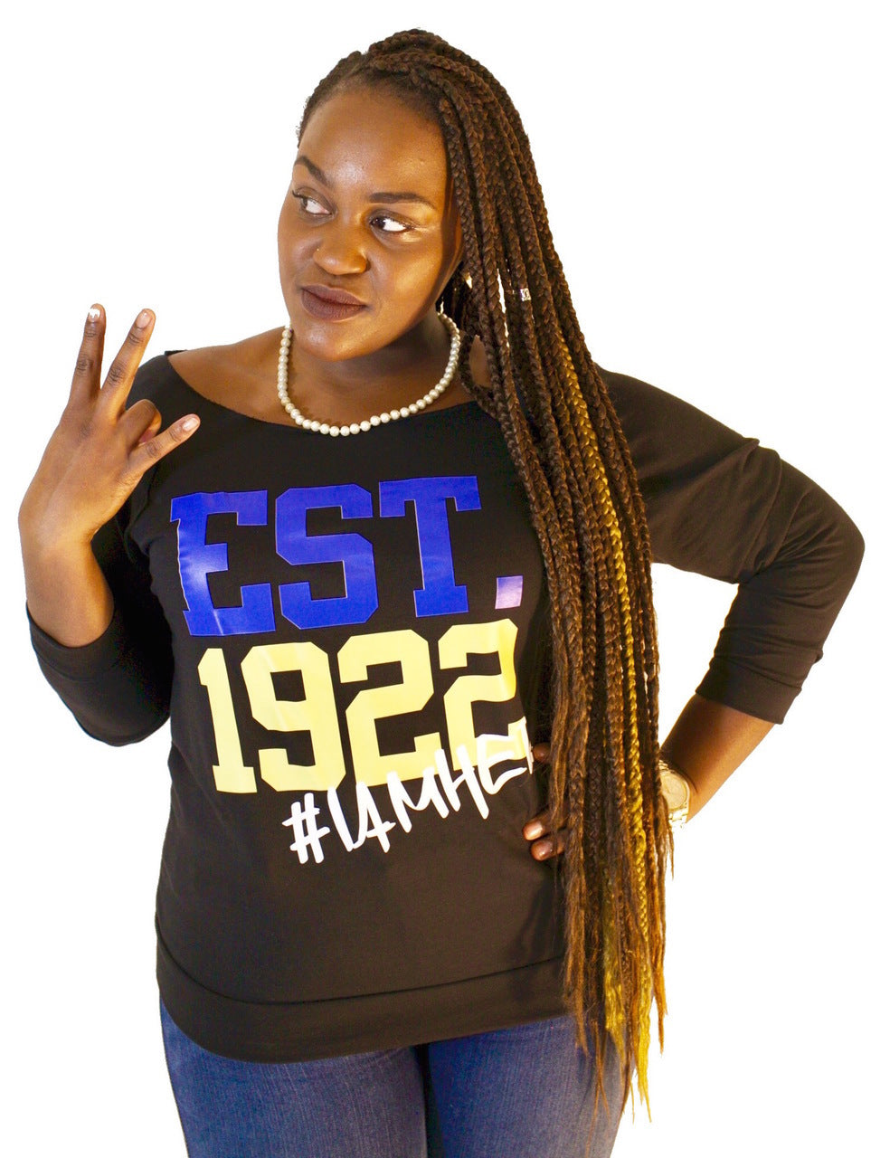 Sigma Gamma Rho Inspired - EST. 1922 Women's Wideneck Top - I AM HER Apparel