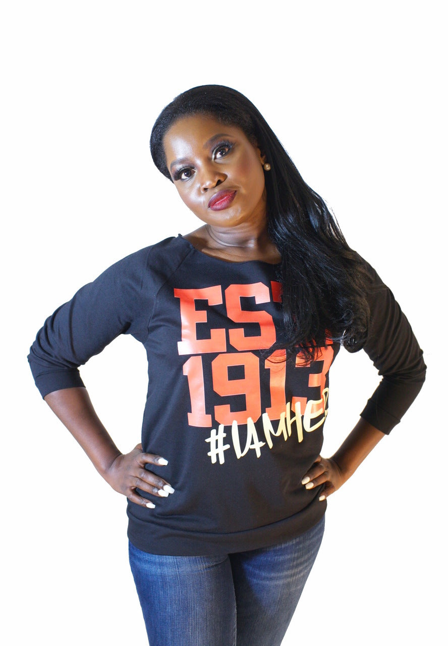 Delta Sigma Theta Inspired - EST. 1913 Women's Wideneck Top - I AM HER Apparel