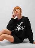 I AM HER Signature Women's Crewneck Sweater - Black - I AM HER Apparel