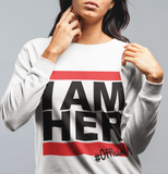 I AM HER Women's Crewneck Sweatshirt - White - I AM HER Apparel