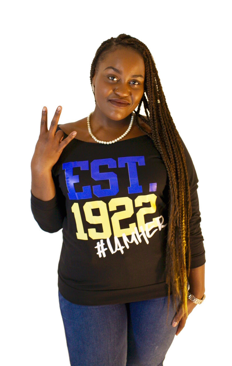 Sigma Gamma Rho Inspired - EST. 1922 Women's Wideneck Top - I AM HER Apparel