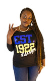 Sigma Gamma Rho Inspired - EST. 1922 Women's Wideneck Top - I AM HER Apparel