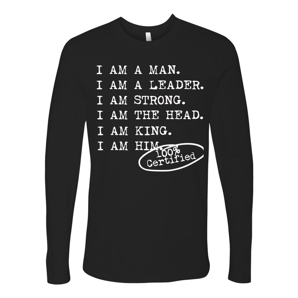 I AM A MAN Men's Longsleeve - Blk / Nvy - I AM HER Apparel