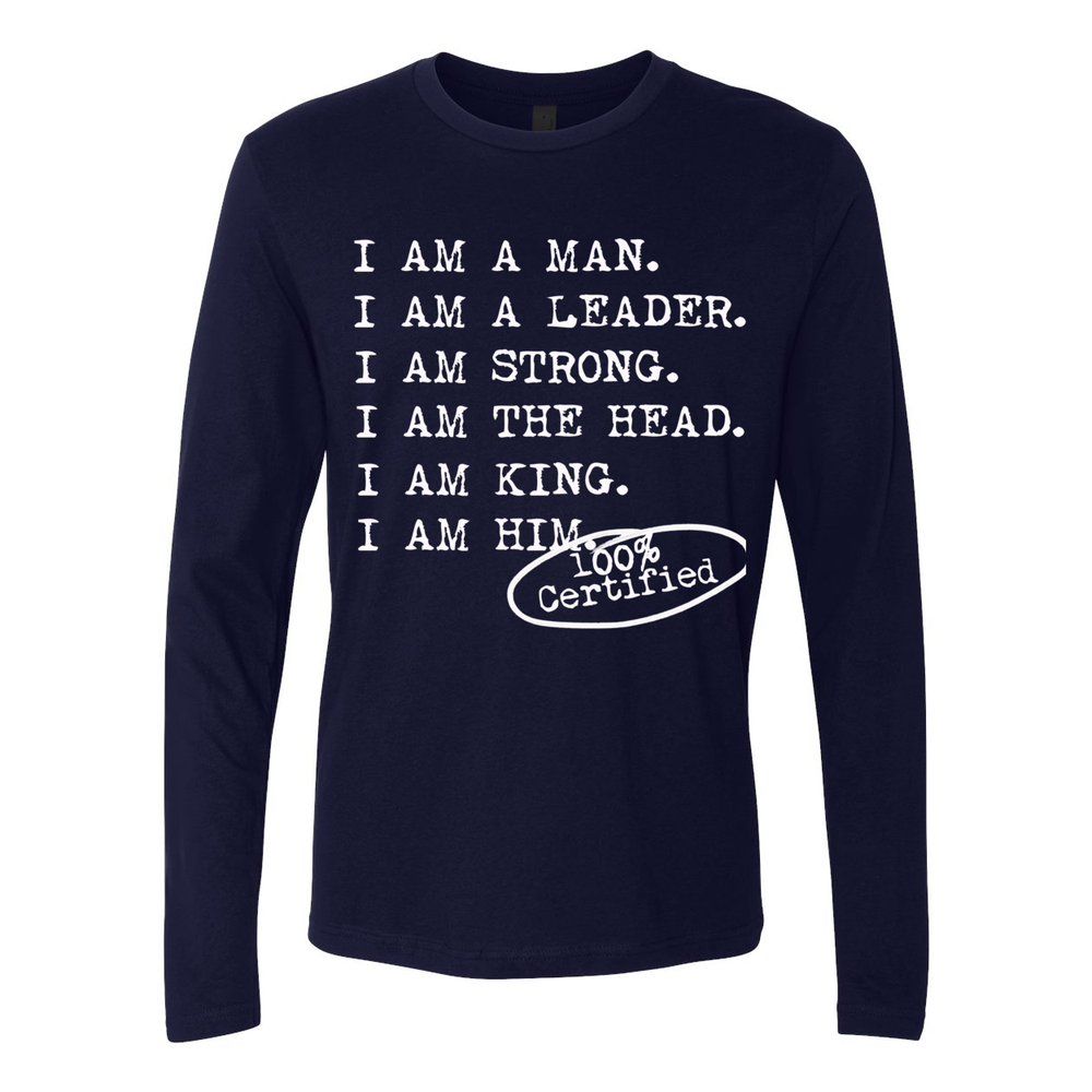 I AM A MAN Men's Longsleeve - Blk / Nvy - I AM HER Apparel